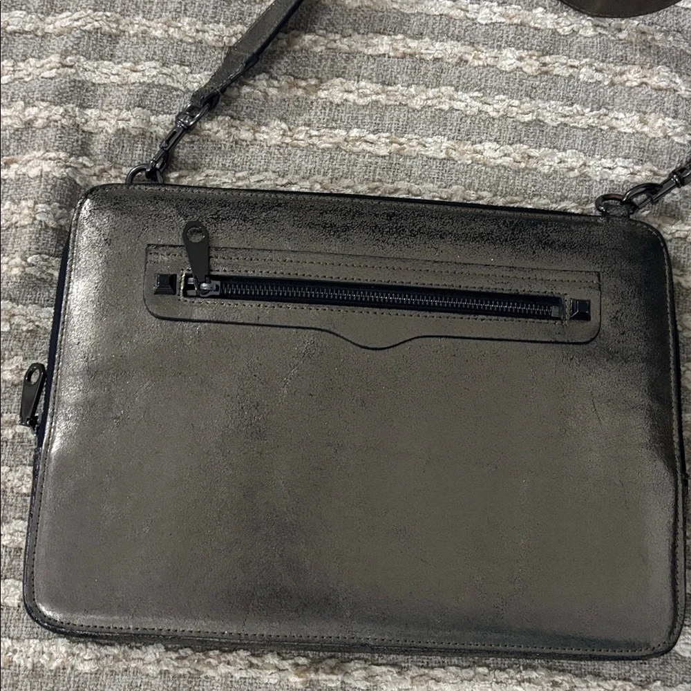 Rebecca Minkoff Metallic‎ Leather Crossbody Shoulder Laptop bag